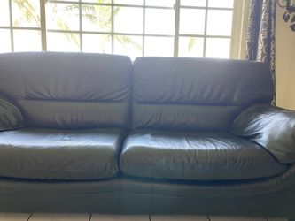 Black leather couch set