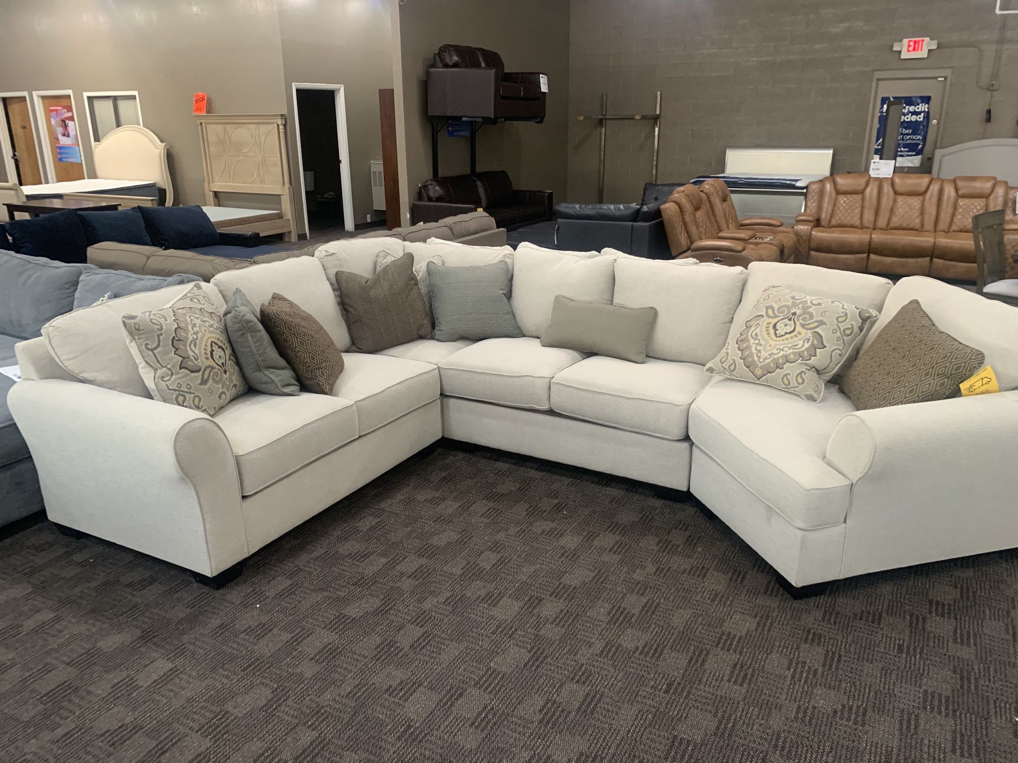Cream Beige Large Sectional Couch