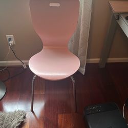 Pink wood/steel chair 