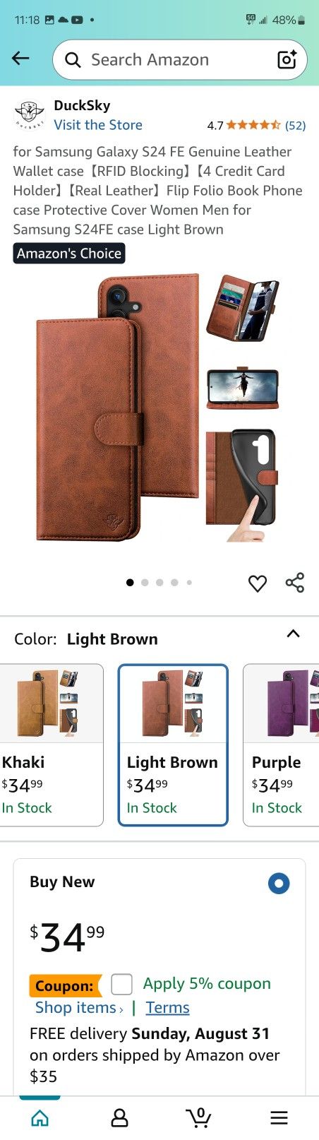 Galaxy S24 FE Leather Wallet Case