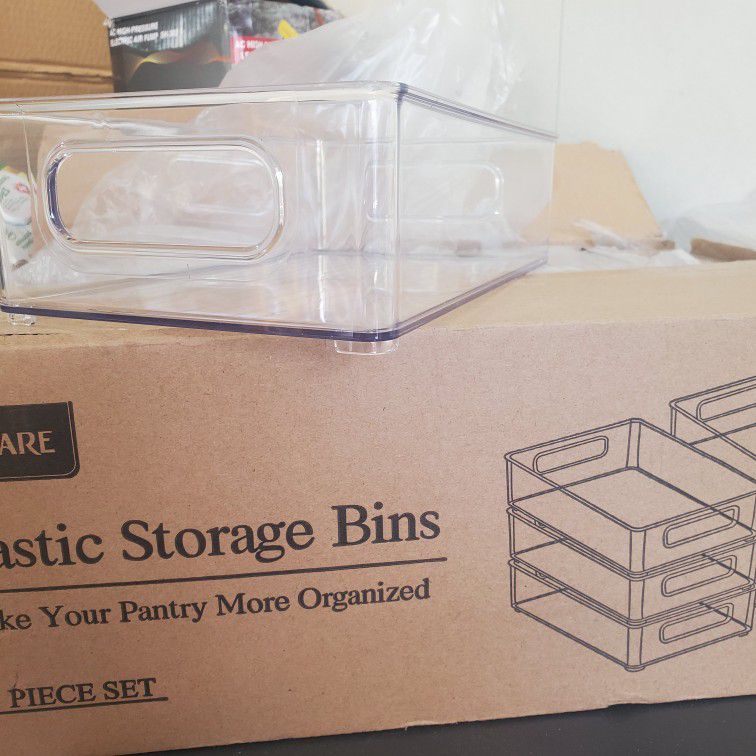 Plastic Storage Bins  Set Of 6