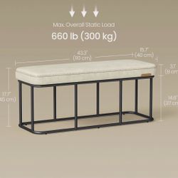 Brand New 45” Leather Bench