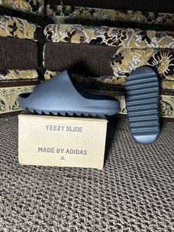 adidas gazelle silver green womens adidas Men's Yeezy "Slate Marine" Slides