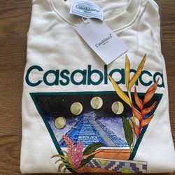 Casablanca Tennis Club Icon Graphic Print Sweatshirt Size Large