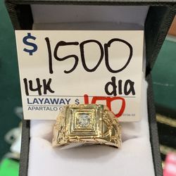 14k Diamond Nugget Ring