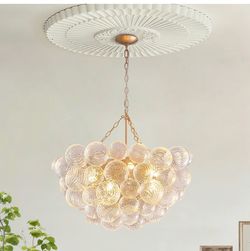 6-Light Modern Bubble Glass Chandelier - brand new
