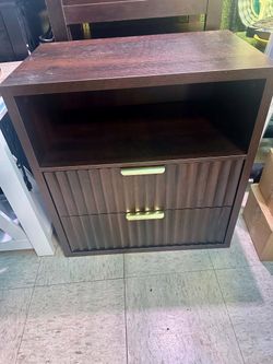 Wood Fluted Night Stand