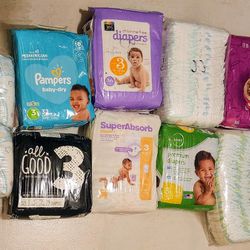 Diapers Size 3 Total of 354