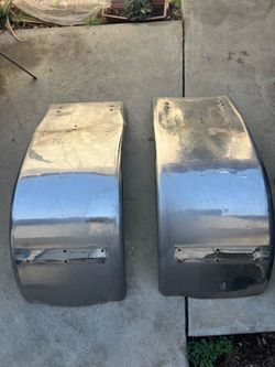 Two aluminum Half Fenders for a Semi Truck