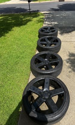 22” Black Rims & Tires – Dodge Charger – Set of 4