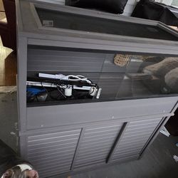 ECOFLEX Mojave Reptile Enclosure, Grey, 120-gal with Base.