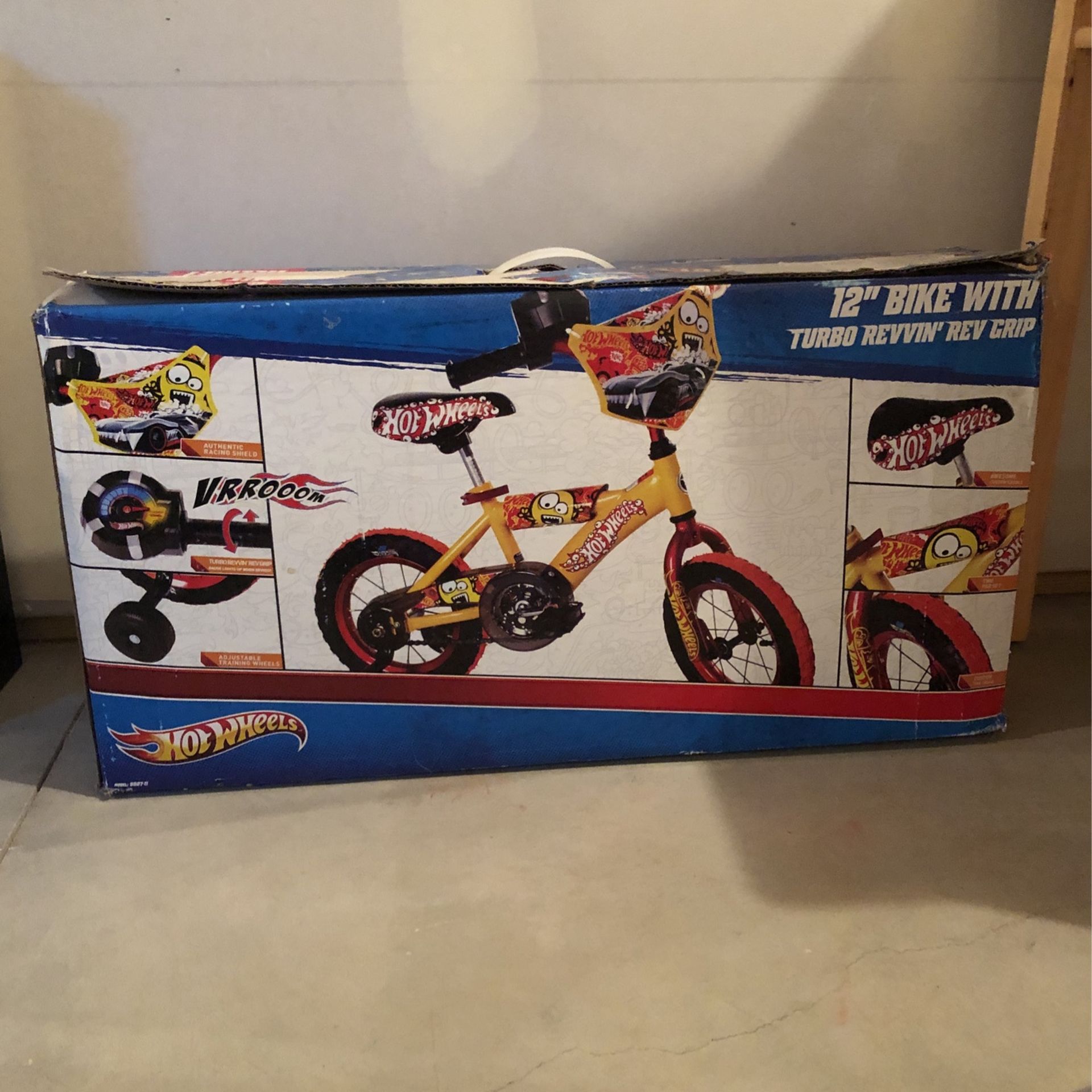 Brand New In Box Hot Wheels 12” Bike With Turbo Rev Grip