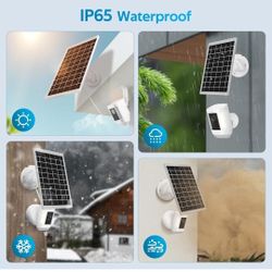 7W Solar Panel for Ring Camera, IP65 Waterproof Ring Solar Charger Compatible with Ring Stick Up Cam Battery, Ring Spotlight Cam Plus/Pro, Type-C Ring