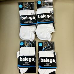 NEW Balega No-Show Running Socks – Hidden Comfort & Hidden Dry (4 Pairs) – Size Large 