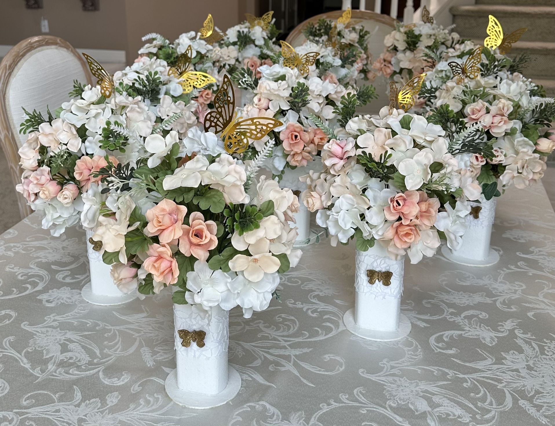 Floral Butterfly Centerpieces for Wedding, Quinceanera/Quince, Shower, Baptism, Special Events