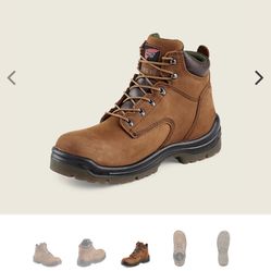 SIZE 8 RED WING THE KING TOE WATERPROOF LEATHER SAFETY TOE BOOTS BRAND NEW