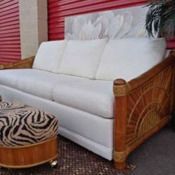 Bamboo and Rattan Sofa Sleeper