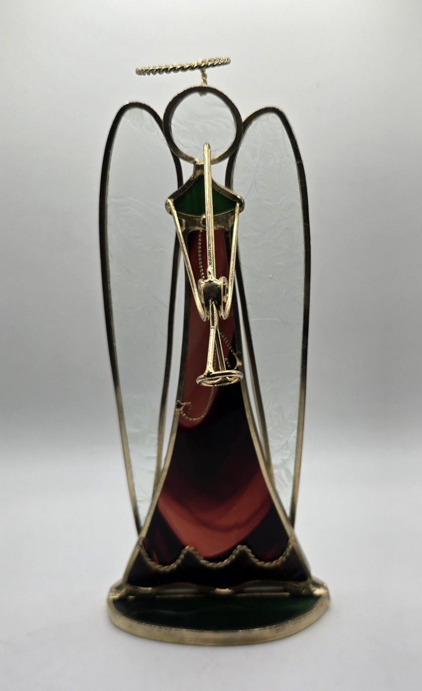 Stained Glass Angel with Horn