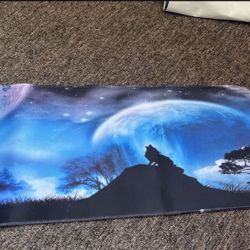 Wolf Gaming Computer Mouse Pad Large