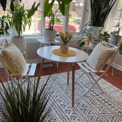 White PatioTable And  2 Chairs