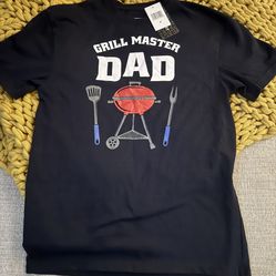 New Grill Master Dad Black T-Shirt, Size Medium 