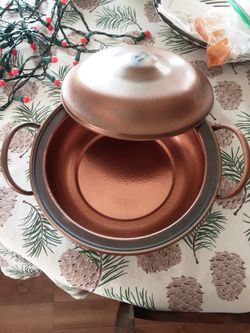 Gregorian Copper Vintage Casserole Pan With Lid 