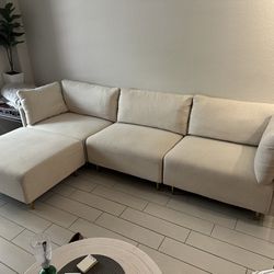 Beige Modular Sectional Sofa Couch