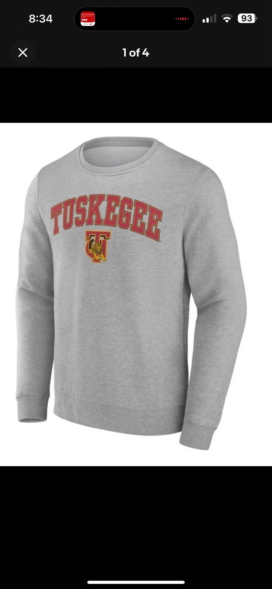 Men's Gray Tuskegee Golden Tigers Campus Sweatshirt M