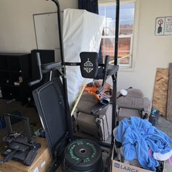 Pull Up/dips Bar, Barbell And Rubber Plates