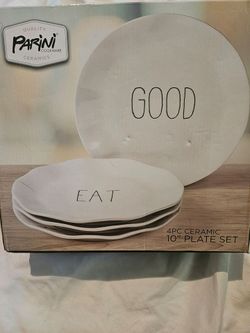 PARINI 4 PC CERAMIC PLATE SET 10"
