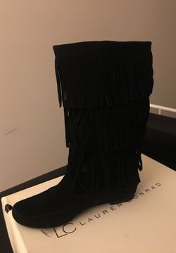 Black Fringe Boots size 7