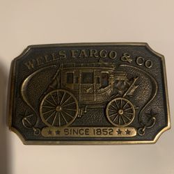Wells Fargo Brass Belt Buckle