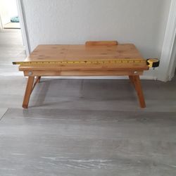 BAMBOO FOLDABLE TRAY Or LAPTOP TABLE WITH A Side DRAWER 