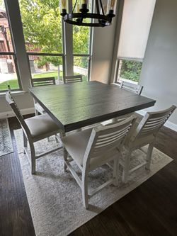 Square Dinette/Kitchenette Table + 6 Chairs