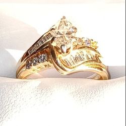 1.5ct Genuine Diamond Engagement Ring Set