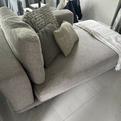 Gray Denim Chaise Sofa 