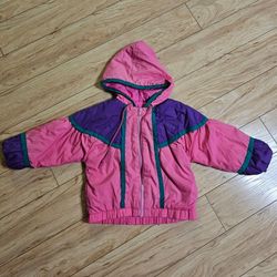 Vintage 90's Purple & Pink London Fog Full Zip Puffer Coat / Size 3T