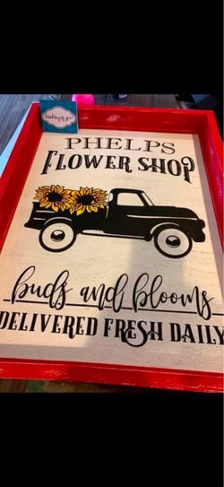 Phelps Flower Shop Decorative Wood Tray