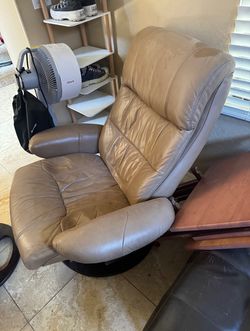 Leather Recliner Chair & Ottoman