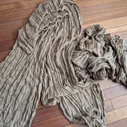 gauze aisle long cheesecloth table drapery fabric runners, silky sheer beige, 3 for $10