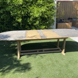 Teak Table W/ Leaf And 5 Chairs