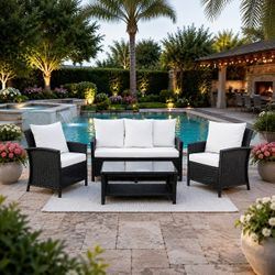Outdoor Wicker Sofa Set