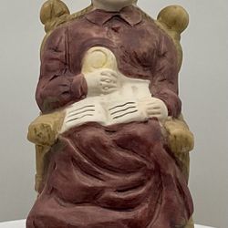 Vintage Porcelain Old Lady Sitting in Rocking Chair Figurine 5"