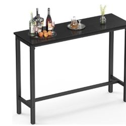 Mr IRONSTONE Bar Table, 47" Pub High Top Rectangular Height Sofa Console Dining Coffee Table, for Narrow Space, Living Room, Sturdy Metal Frame, Easy 