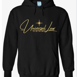Universal Law Hoodies. Red Letters, And Yellow Letters 