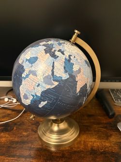 Decorative World Globe with Brass Stand