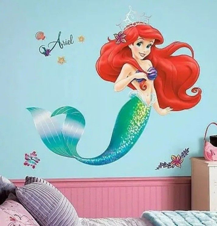 NEW The Little Mermaid Peel and Stick Reusable Wall Decals