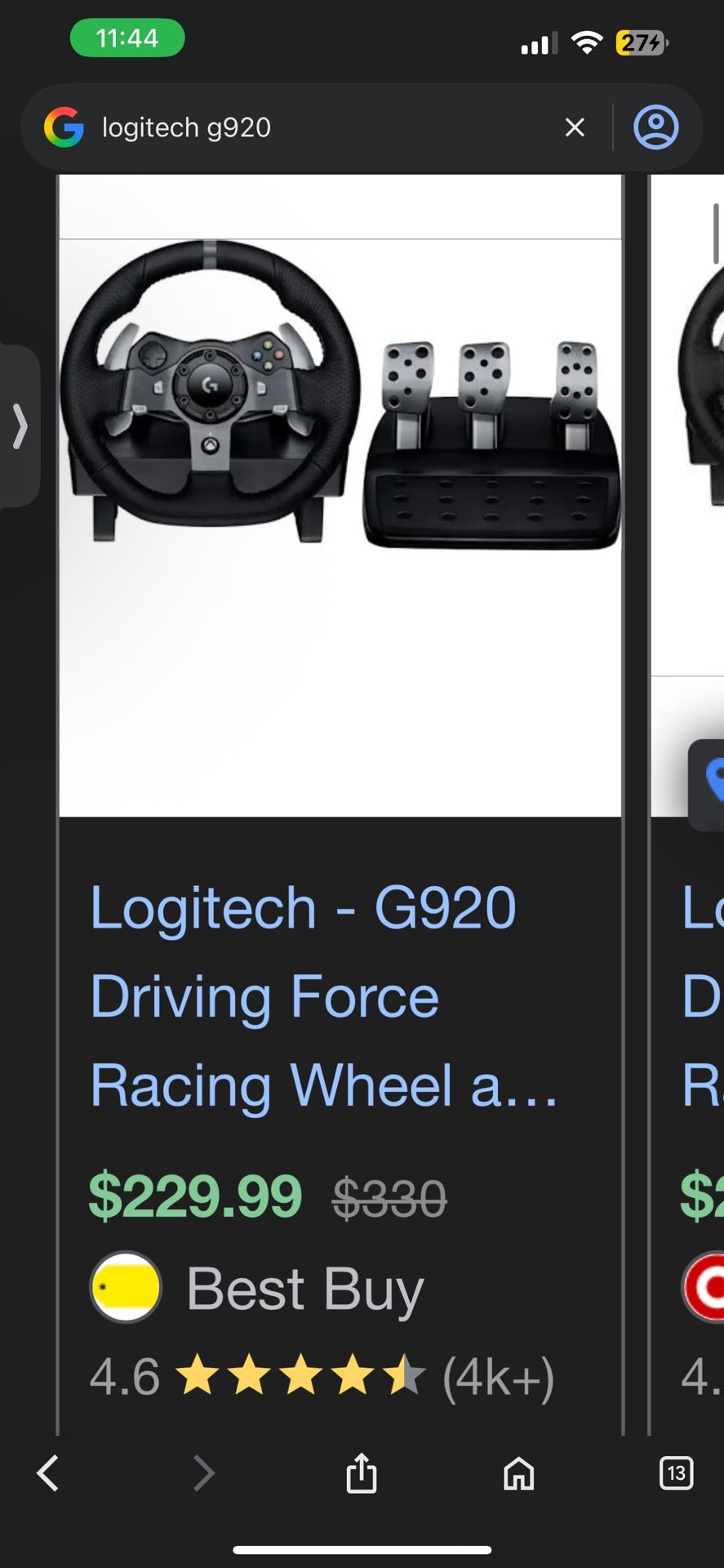 Logitech g920 driving force wheel with shifter brand new