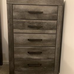 Queen Bed Frame, Dresser, And Night Stand
