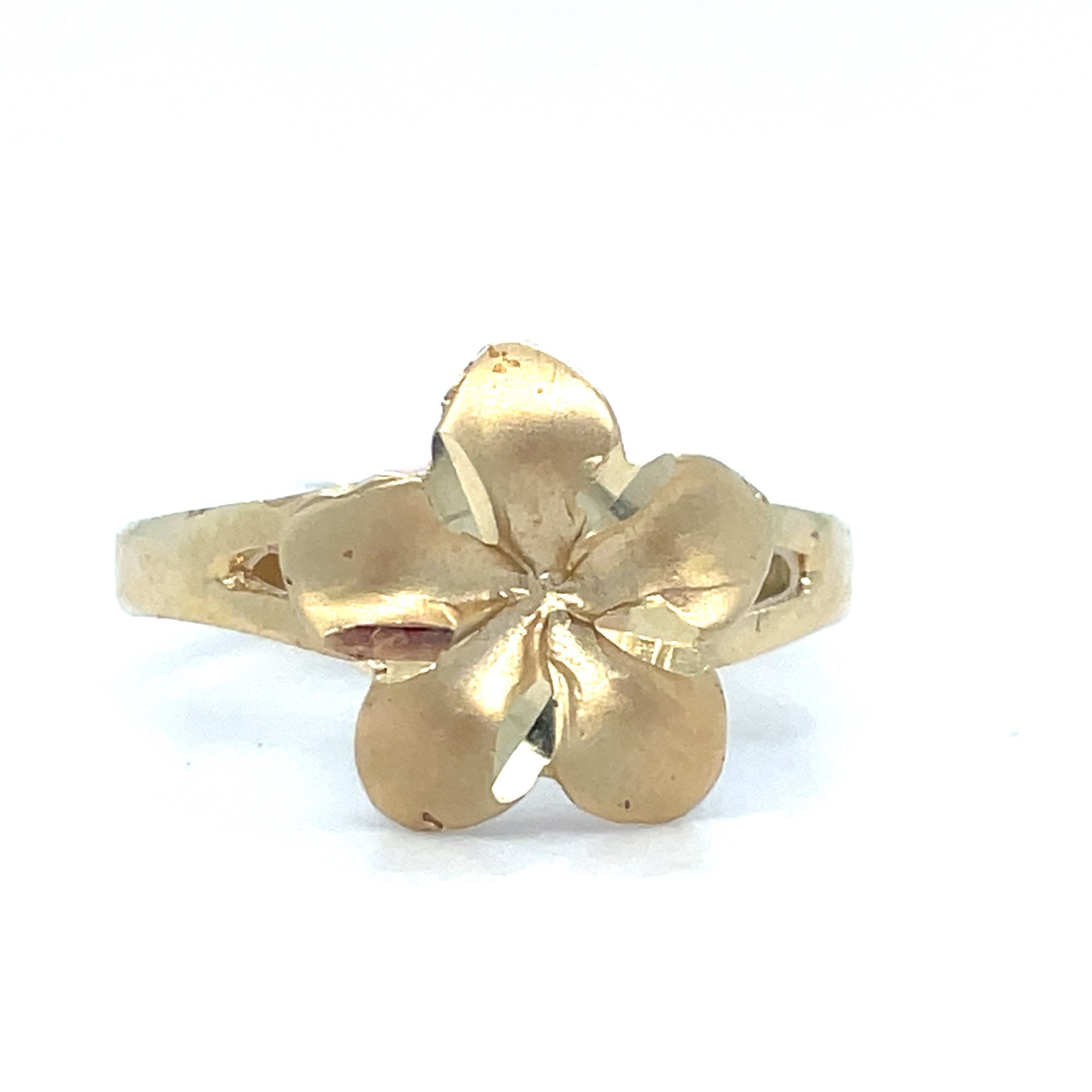 14Kt Yellow Gold Flower Ring 2.50g Size 7 200598/13